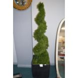 *6ft Artificial Cedar Spiral Topiary in Planter