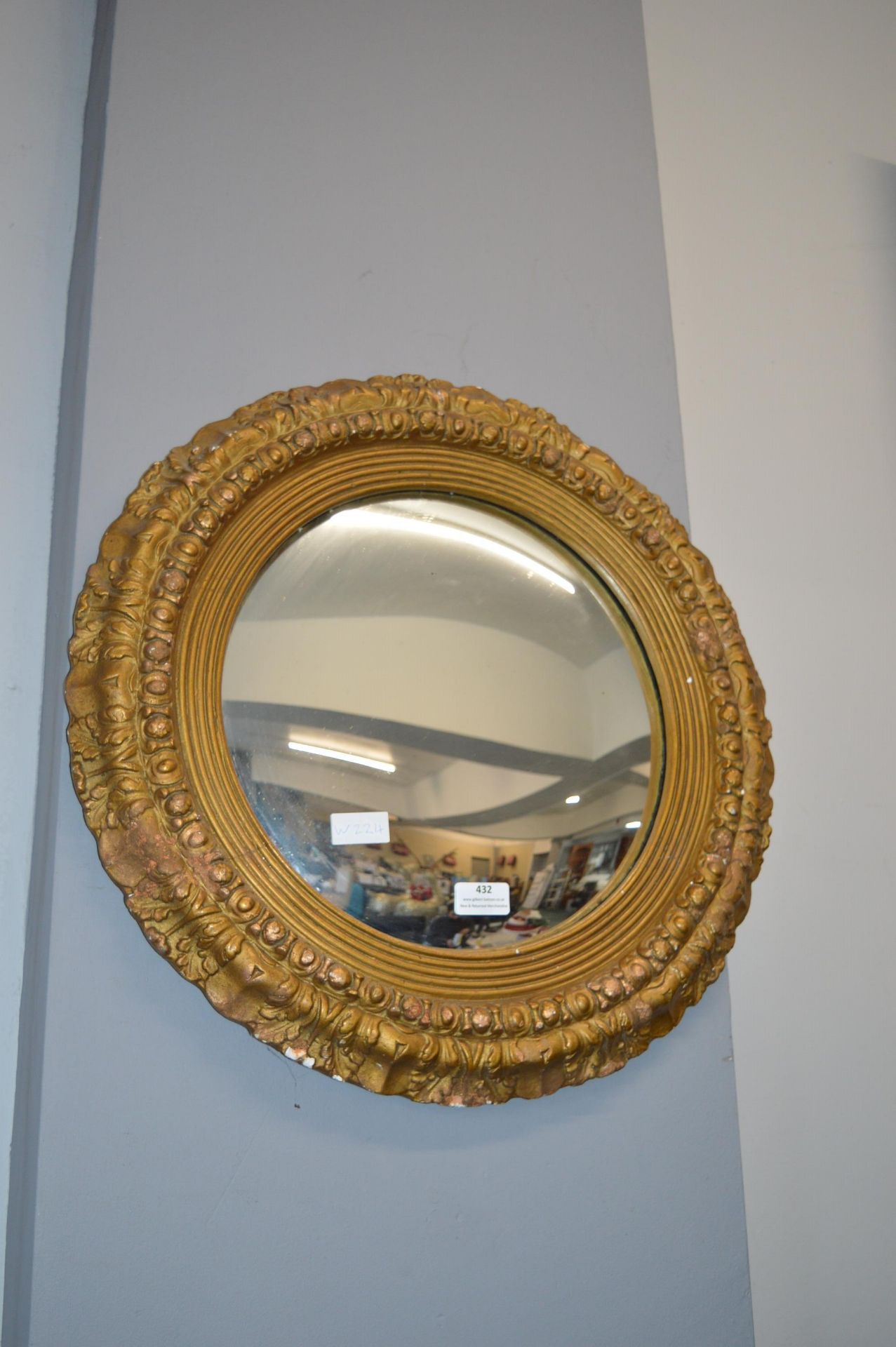 Gilt Framed Convex Mirror