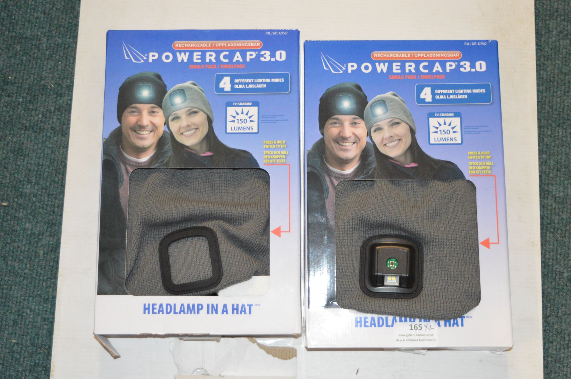 *Two Power Cap Head Lamp Hats