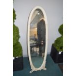 White Painted Oval Cheval Mirror
