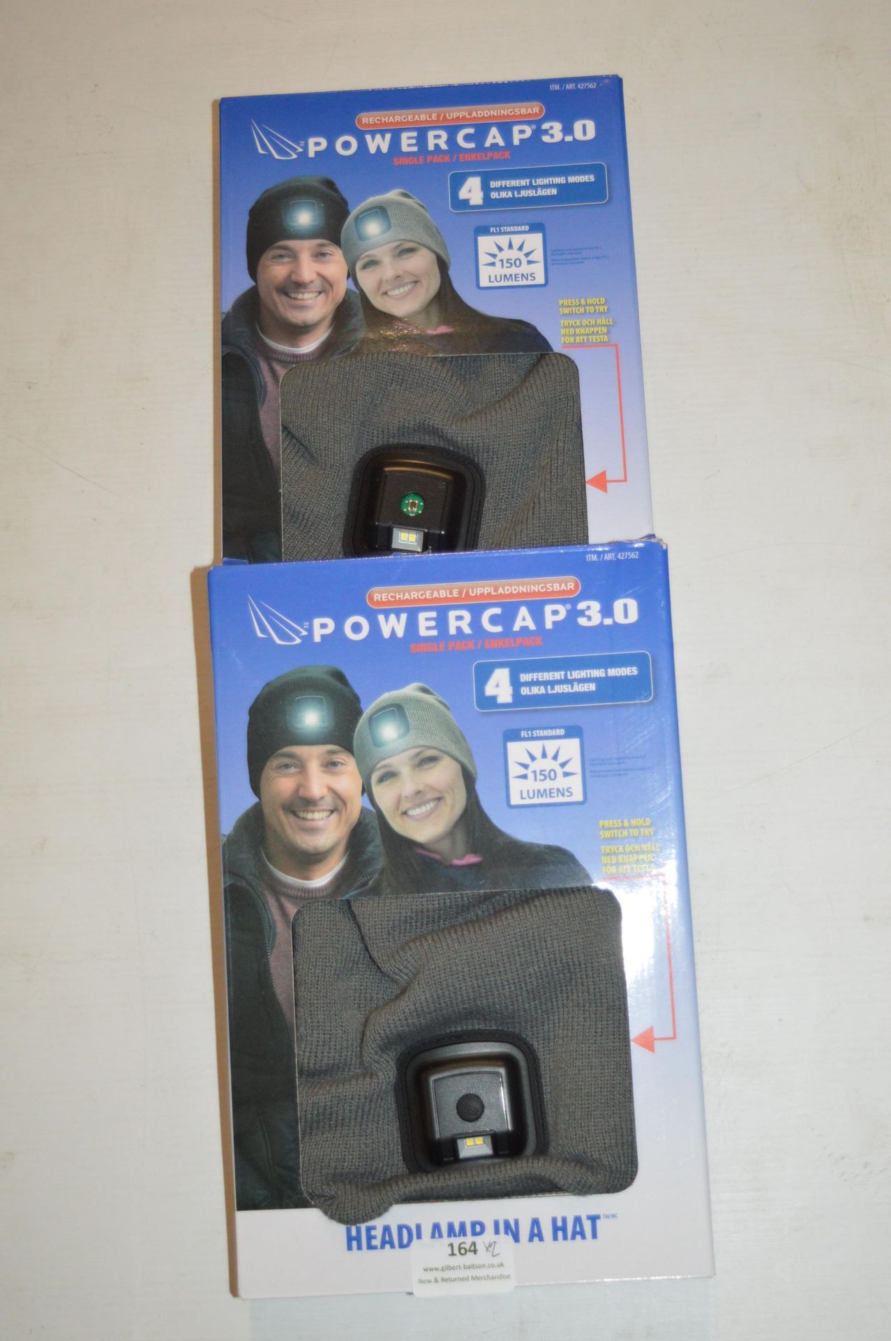 *Two Power Cap Head Lamp Hats