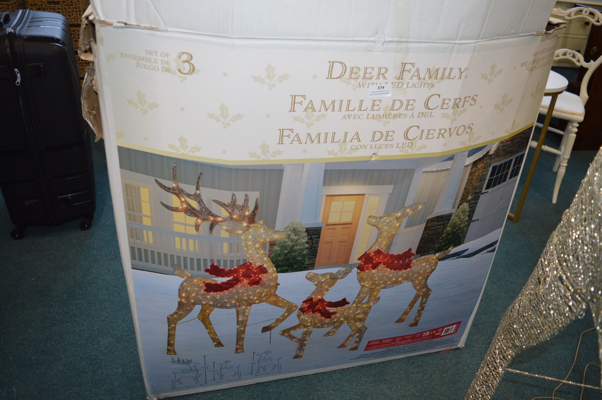 *Christmas Deer Family LED Display (boxed)