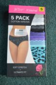 *Betsy Johnson Cotton Hipsters 5pk Size: S