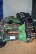 *Three Hikoki Angle Grinders (two AF) with Batteries and One Charger