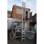 *Two Tier Extending Seventeen Tread Ladder, and a