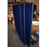 *Three Blue Cloth Office Partitions 120x115cm