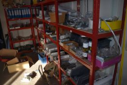 *Five Bays of Five Tier Red Garage Racking (collection by appointment, contents not included)