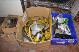 *Contents of Three Boxes to Include Michelin Pump, 240 Air Pump, String Work Lights, etc. (Blue Box