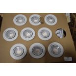 *Nine 6w LED Adjustable Fire Rated Downlights