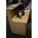 *Reception Desk with Six Drawers 124cm tall x 80cm deep x 160cm wide (contents not included)