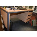 *Office Desk on Metal Legs with Three Drawers 173x75cm x 72cm high