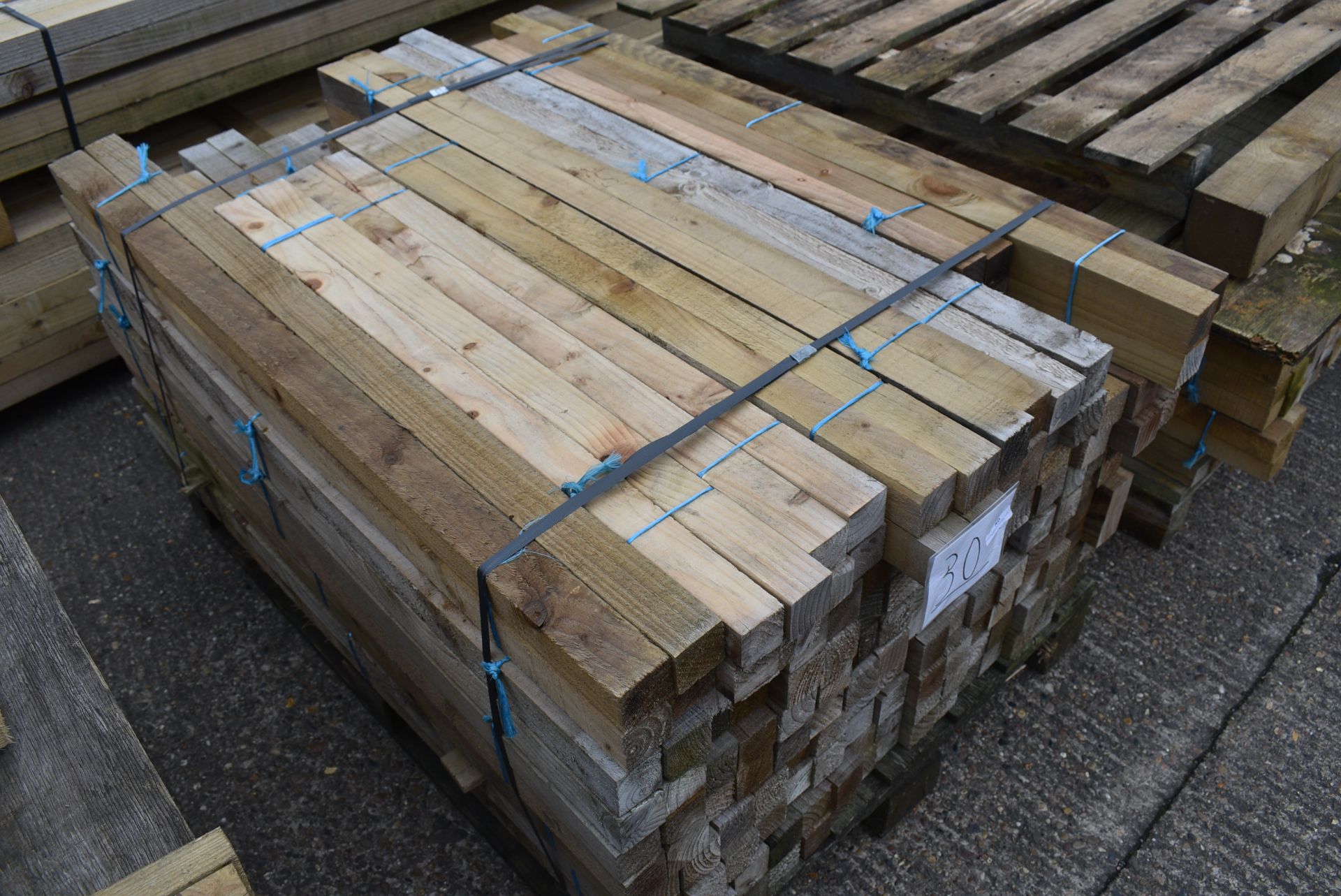 *Assorted 0.9m and 1.2m Lengths of 47x47mm Sawn Green Treated Timber (~180m total)