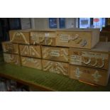 *11 Wooden Boxes of with Sliding Lids 11”x14”x5”, and Contents