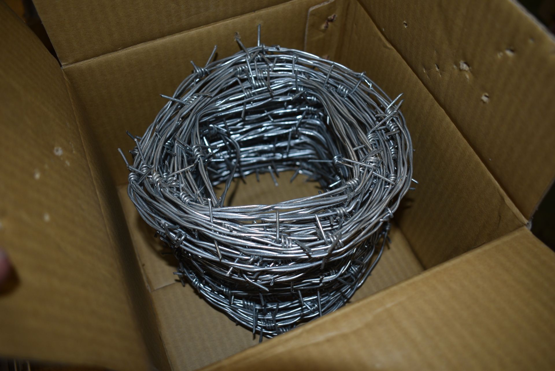 *Bolt Down Steel Post Brackets, and 25m Roll of Galvanised Barbed Wire - Image 2 of 2
