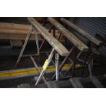 *Three Steel Framed Trestles 100x90cm