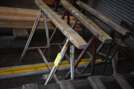 *Three Steel Framed Trestles 100x90cm