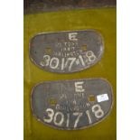 Pair of LNER Cast Iron Wagon Plates "301718 Darlin