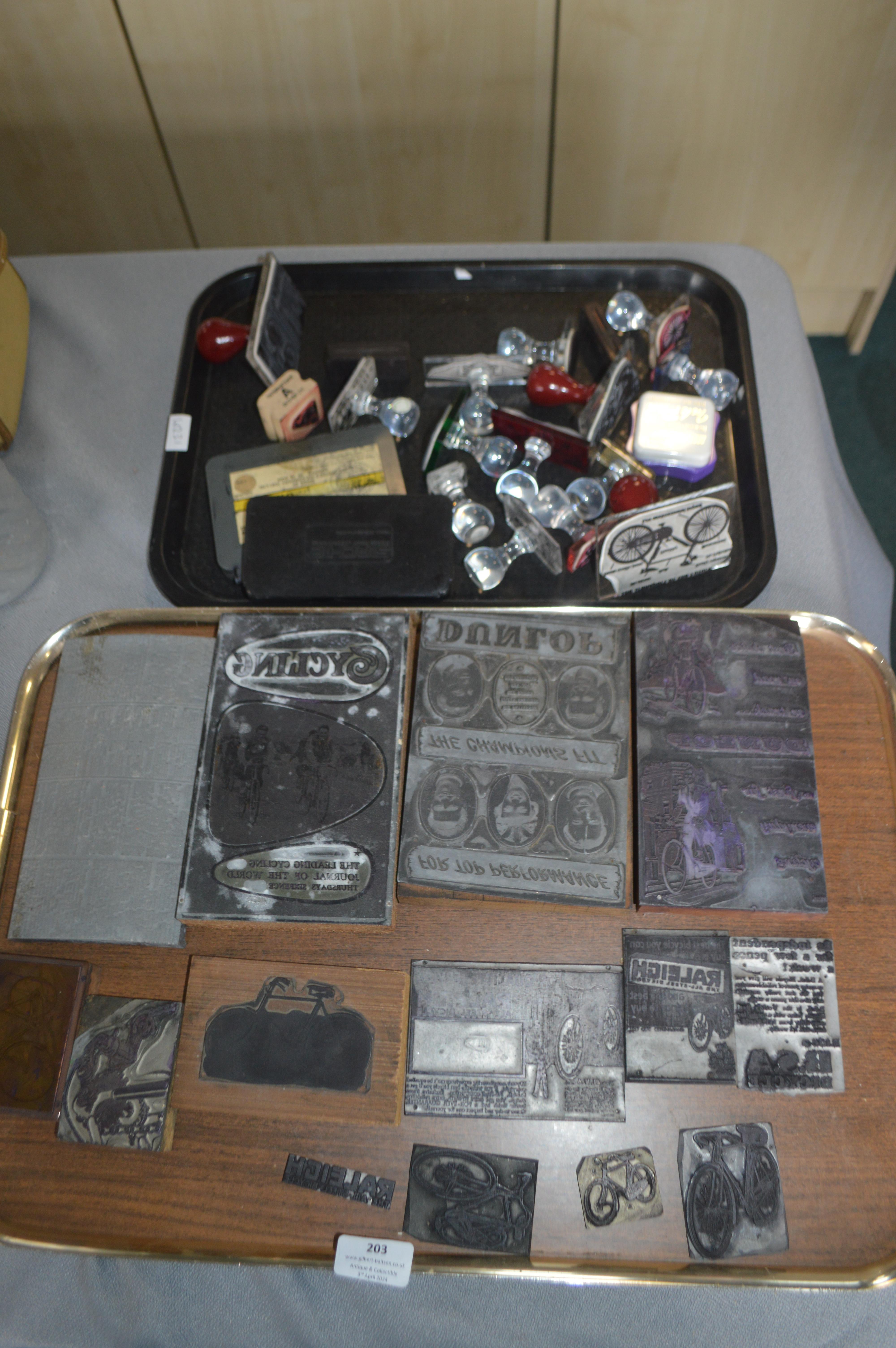 Metal Cycling Printing Blocks, Rubber Stamps, and Ink Pads - Image 2 of 2