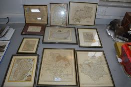 Ten Framed Vintage Maps 1740's etc.