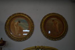 Pair of Victorian Circular Framed Print of Raphael