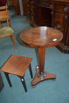 Walnut Veneered Circular Occasional Table plus Inl