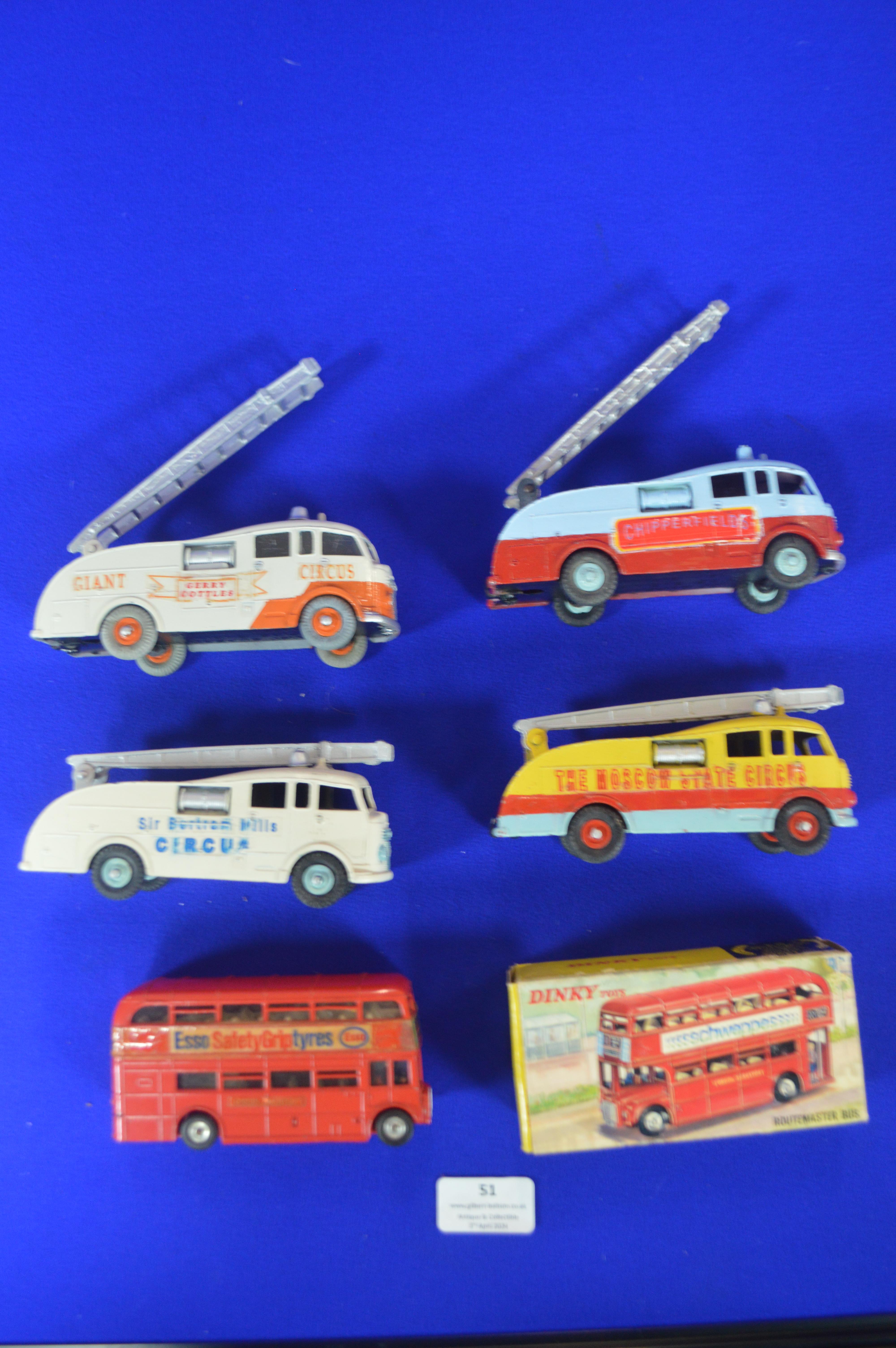 Boxed Dinky Bus and Four Code 3 Dinky Fire Engines - Image 2 of 2
