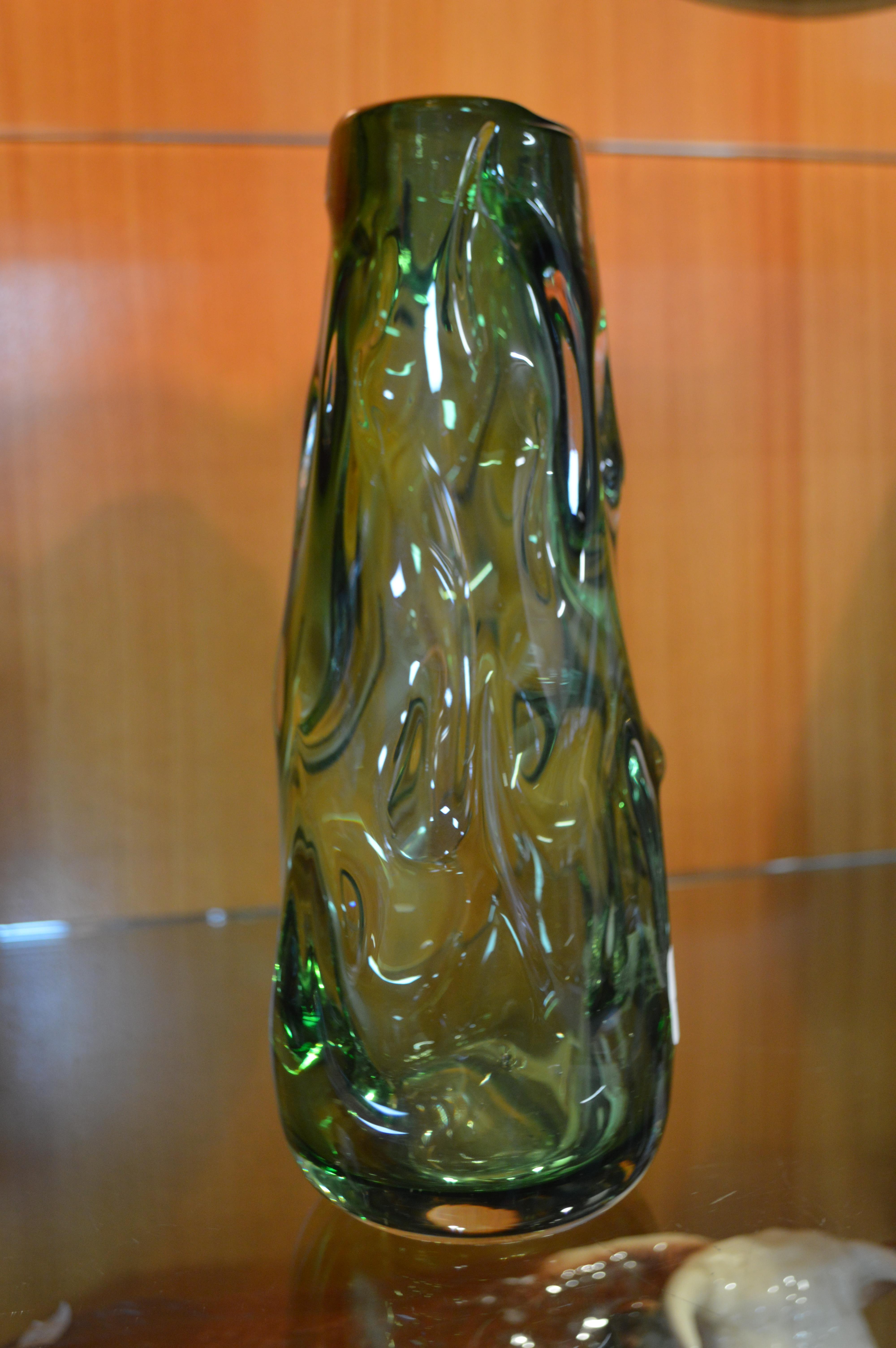 Whitefriars Green Glass Vase - Image 2 of 2