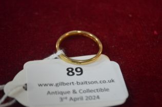 22ct Gold Wedding Band Size: M ~3g