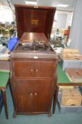 HMV Windup Gramophone Cabinet with 78rpm Records