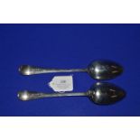 Pair of Hallmarked Silver Dessert Spoons by Peter & Anne Bateman - London 1794, 129g gross