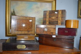 Victorian Inlaid Work Boxes and Writing Slopes etc