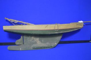 Model Pond Yacht "David" Hull Only, Requires Rigging
