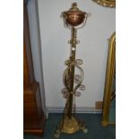 Brass & Copper Metalwork Standard Lamp Converted t