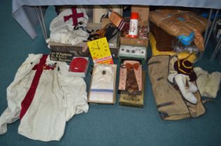 Suitcase Containing Vintage Clothing, Masonic, Cri