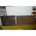 Two Cast Iron Decorative Panels