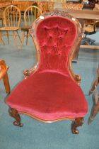 Victorian Carved Mahogany Nursing Chair