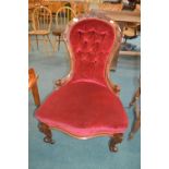 Victorian Carved Mahogany Nursing Chair
