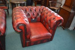 Red Leather Chesterfield Armchair