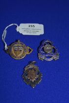 Three Hallmarked Sterling Silver Cycling Badges