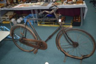 Vintage Raleigh Gent's Black Roadster with Stand