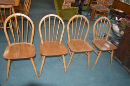 Set of Four Ercol Spindle Back Chairs
