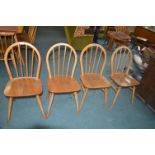 Set of Four Ercol Spindle Back Chairs