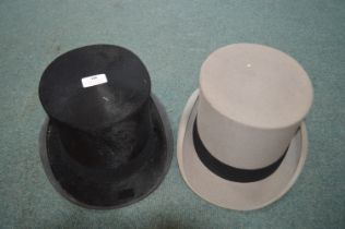 Two Top Hats by Moss Bros and Lincoln Bennett