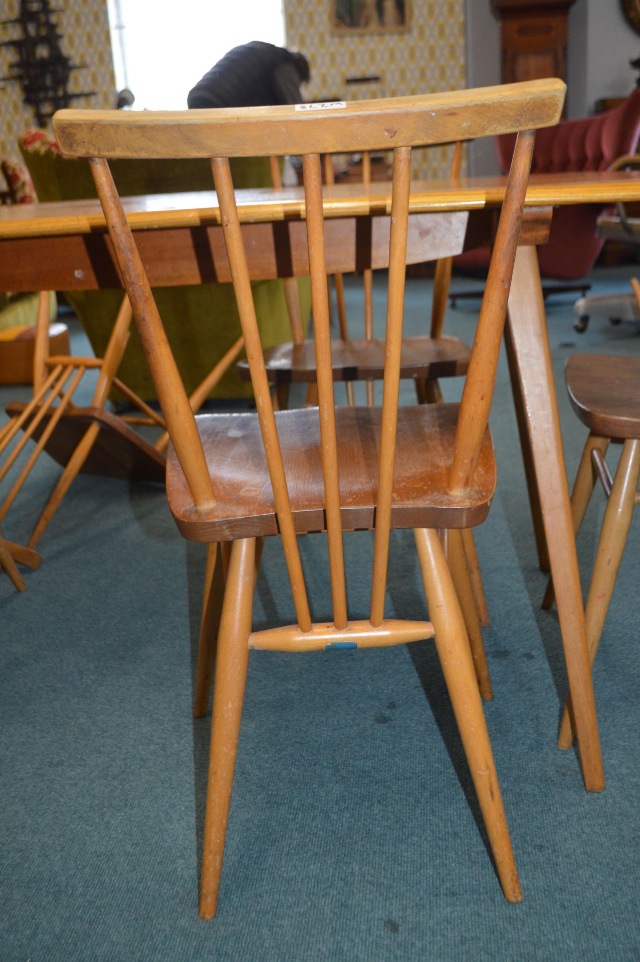 Ercol Dining Table and Six Matching Spindle Back C - Image 9 of 10