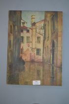 Oil on Canvas Venice Canal Scene (unsigned)