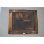 Arts & Craft Repousse Copper Framed Print with Rob