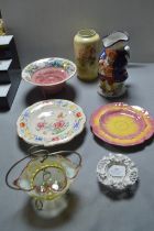 Pottery & Glassware Including Maling Bowl, Doulton