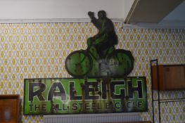 Raleigh Bicycles Enamel Advertising Sign 7ft x 6ft