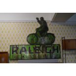 Raleigh Bicycles Enamel Advertising Sign 7ft x 6ft