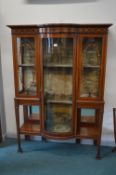 Edwardian Inlaid Mahogany Bow Front Glazed Display